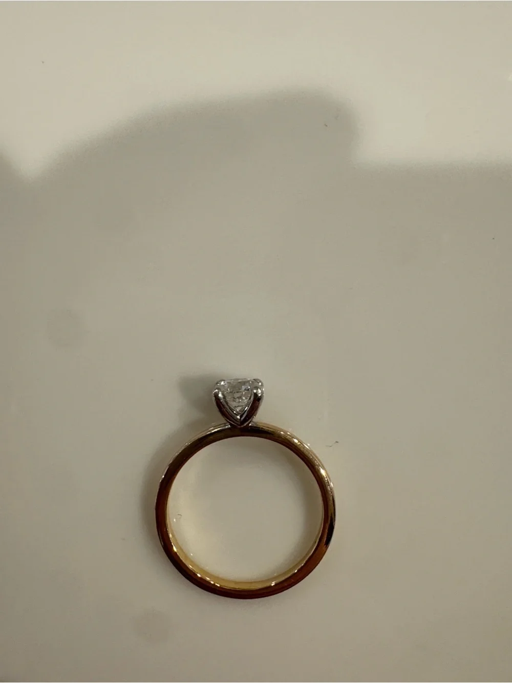 18 k Gold Engagement Ring with 0.60 ct natural Diamond ring- Certified